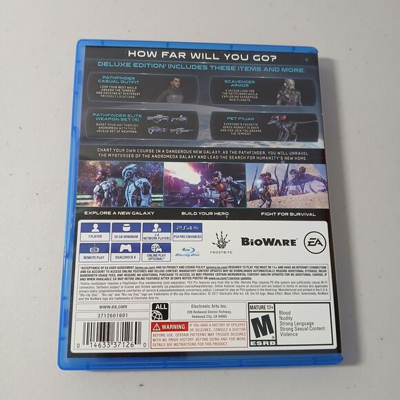 Mass Effect: Andromeda Deluxe Edition (Sony PlayStation 4, Game 2017) Used Works - Picture 2 of 4